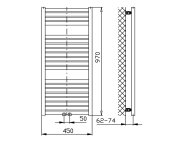 Aqualine Tondi Otopné Těleso Rovné 450x970 Mm, Středové Připojení, černá Mat
