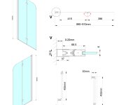 Gelco Loro Vanová Zástěna Skládací 900mm, čiré Sklo