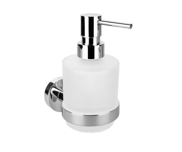 Sapho X-round Dávkovač Mýdla 200ml, Mléčné Sklo, Chrom