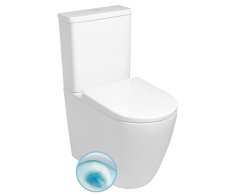 Sapho Turku Wc Kombi, Vortex Rimless, Spodní/zadní Odpad, Bílá