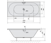 Polysan Viva B Slim Obdélníková Vana 175x80x47cm, Bílá
