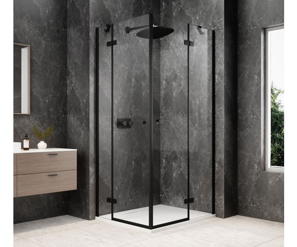 Polysan Globe Black Obdélníkový Sprchový Kout 1200x900mm, Rohový Vstup, čiré Sklo