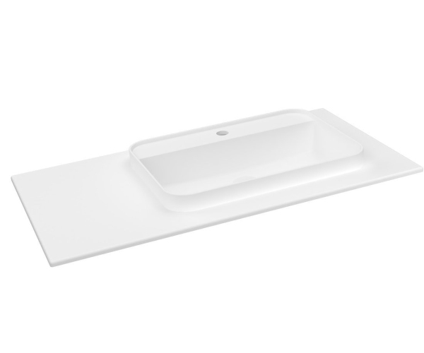Sapho Brahea Umyvadlo 96,6x51,5cm (20+75), Rockstone, Pravé, Bílá Mat