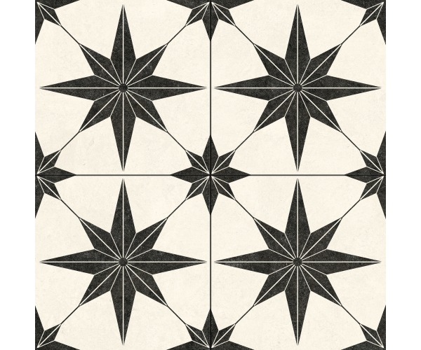 Retro dlažba Navarti Precut Star White 45x45 Matt. (skladem)
