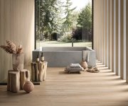 2cm dlažba jako dřevo Deceram Outdoor Island Beige 30x120 Rett. - béžová