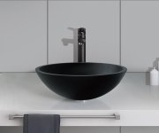 Sapho Telica Skleněné Umyvadlo Na Desku ø 42cm, černá Mat