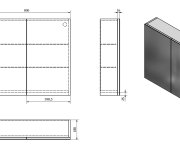 Aqualine Vega Galerka, 80x70x18cm, Dub Platin