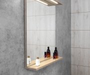 Aqualine Korin Strip Zrcadlo S Led Osvětlením 60x70x12cm, Dub Platin