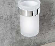 Gedy Pirenei Wc štětka Závěsná, Mléčné Sklo, Chrom