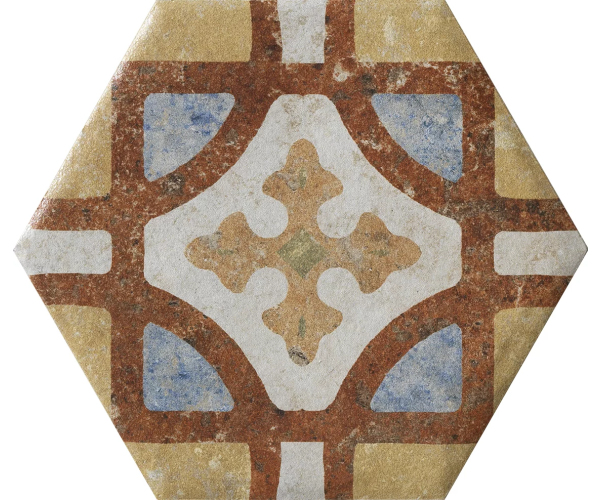 Retro dlažba CIR Cotto del Campiano Terre Emiliane MIX esagona 15,8x18,3