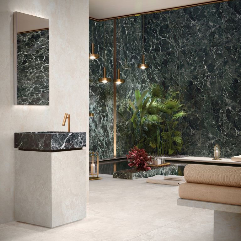 Realizace Moderní kombinace extravagantní a jemné dlažby od výrobce Mirage