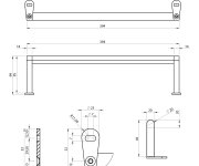 Gsi Kube X Držák Ručníků 45cm, Pro Umyvadlo 9485, Chrom