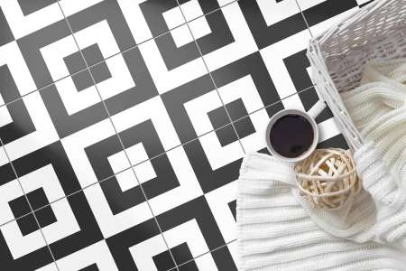 Extravagantní černobílá dlažba Xclusive Black&White Domino 20,5x20,5