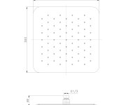 Sapho Slim Hlavová Sprcha, 300x300mm, Zlato Mat