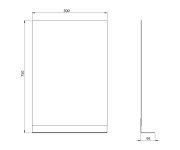 Aqualine Seca Rcadlo S Policí 50x75cm, Cu Free, černá Mat