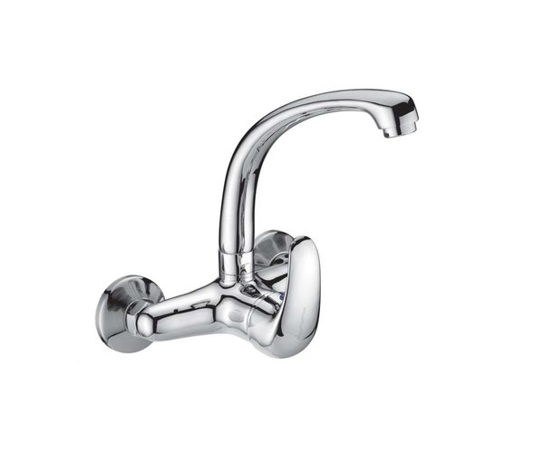 Dřezová Stěnová Baterie S Horním Litým Ramínkem, Rozteč 150 Mm - Chrom - Perla