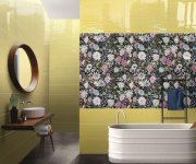 Luxusní obklad Brennero Bloomy Acqua Yellow 25x75 Lucida - žlutá