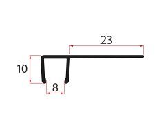 Gelco Set Svislých Těsnění Pro Sklo 8/8mm, 2000mm, černá (2ks)