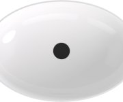 Polysan Banera Oval Umyvadlo Na Desku, Litý Mramor, 60x40cm, Bílá/šedá Mat