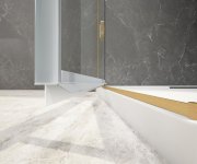 Polysan Globe Gold Matt čtvercový Sprchový Kout 900x900mm, čiré Sklo, Pravé