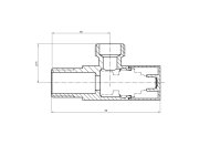 Aqualine Rohový Kulový Ventil 1/2"x3/8", Hranatý, černá Mat