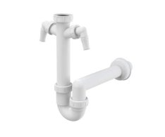 Alc-a44d - Dřezový Sifon S Převlečnou Maticí 6/4 A Dvěma Přípojkami  Pr.40 - Alca Plast
