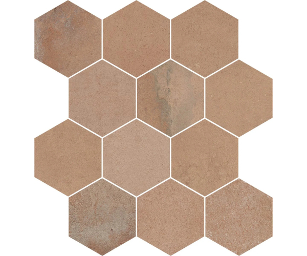 Obklad Gambini Heartland Mosaico Esagona Amber 30x30 Nat. - cihlová