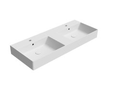 Gsi Kube X Keramické Dvojumyvadlo 120x47cm, Broušená Spodní Hrana, Bílá Mat