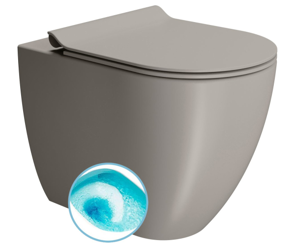 Gsi Pura Wc Mísa Stojící, Swirlflush, 36x55cm, Spodní/zadní Odpad, Tortora Dual-mat