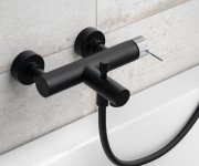 Sapho Ultrasan Nástěnná Vanová Baterie, černá Mat/chrom