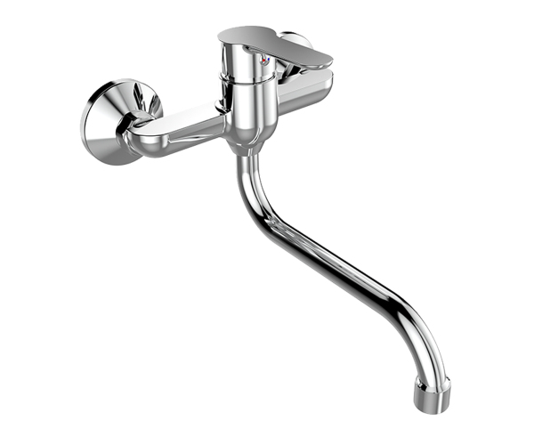 Mereo Dřezová Nástěnná Baterie, Zuna, 150 Mm, S Ramínkem Trubkovým ø 18 Mm - 300 Mm, Chrom