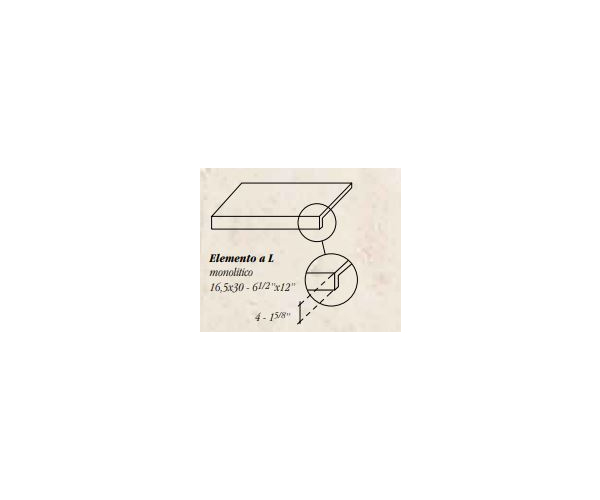 Retro sokl Del Conca  HGT Galestro Elemento L Monolitico HGT10 16,5x30 - béžová