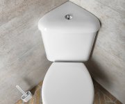 Aqualine Clifton Rohové Wc Kombi, Dvojtlačítko 3/6l, Zadní Odpad, Bílá