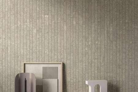 Detail zajímavého obkladu ze série Marca Corona Arkistyle Line Tessere Fossil 