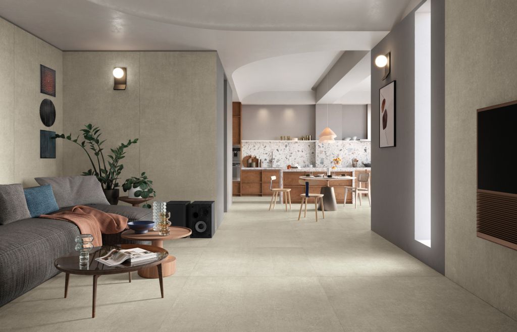 Realizace Velkoformátový obklad s designem betonu ze série Mirage Nyuma