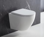 OMNIRES - Ottawa Mísa Rimless Včetně Sedátka S Slow, 49 X 37 Cm Bílá Lesk /bp/ Ottawamwbp