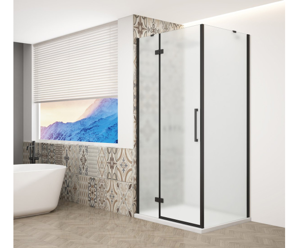 Gelco Trinity Black Obdélníkový Sprchový Kout 1200x900mm, Matné Sklo, Levé