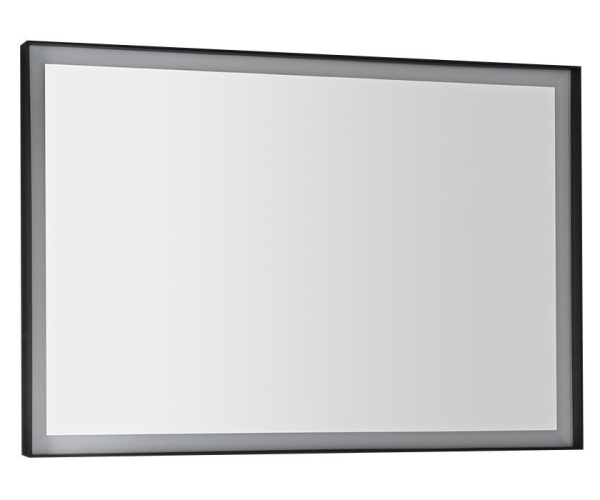 Sapho Sort Zrcadlo S Led Osvětlením 100x70cm, černá Mat