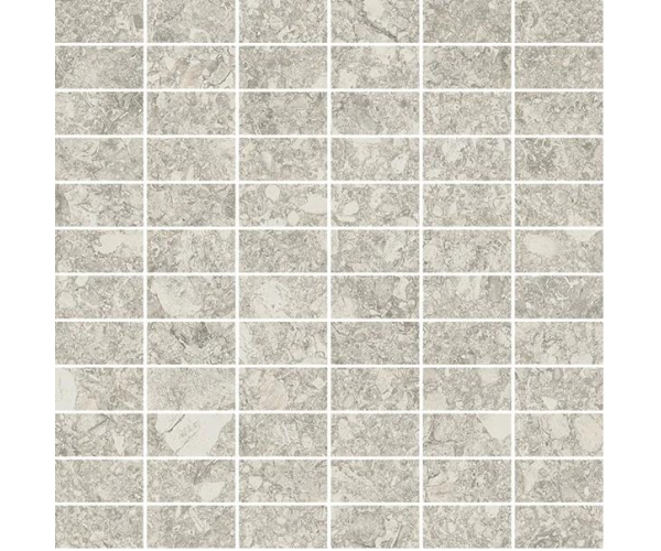 Mozaika jako terrazzo Mirage NORR Melk RR04 Mattoncino 30x30 Nat. - šedá