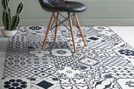 Černobílé vzorované DLAŽBY typu patchwork Xclusive Re_Style