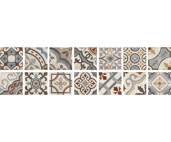 Retro dlažba Elios D_Esign Evo Decoro Palazzo Ducale 20x20 Mix