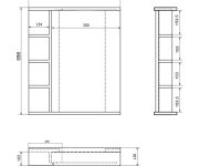 Aqualine Korin Strip Zrcadlo S Led Osvětlením A Policemi 50x70x12cm