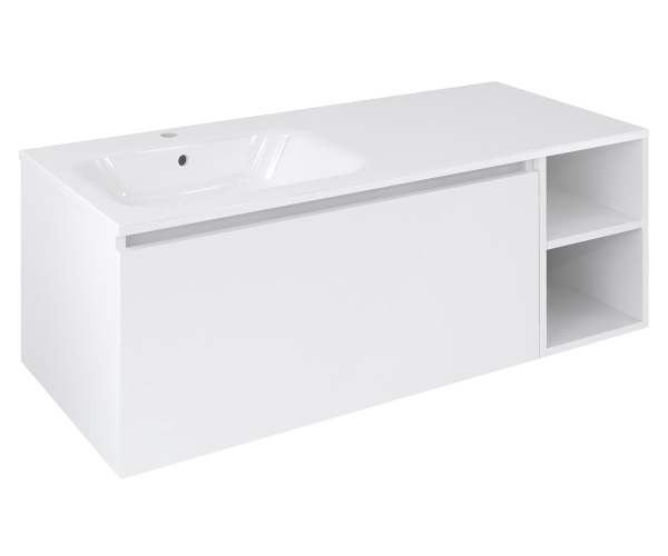 Sapho Lorea Skříňka 120x46x51,5cm (90+30pcm), Levá, Bílá Mat