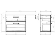 Aqualine Vega Sestava Koupelnového Nábytku, š. 125 Cm, Dub Platin