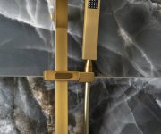 Sapho Sprchová Tyč, Posuvný Držák, Hranatá, 680mm, Abs/zlato Mat