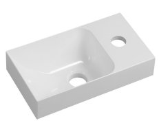 Sapho Piccolino Umývátko 30,8x17cm, Litý Mramor, Baterie Vpravo, Bílá