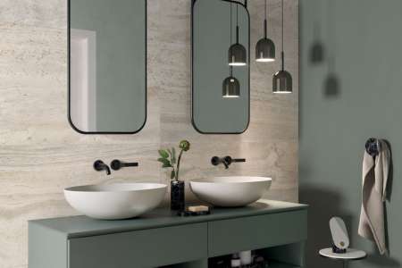 Keramický obklad v designu Travertinu Flaviker Navona Bone Vein 60x120 a 60x60