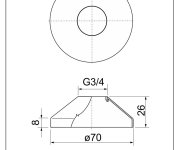 Růžice K Vodovodním Bateriím 3/4" X 26 Mm, Průměr 70 Mm 05530-26