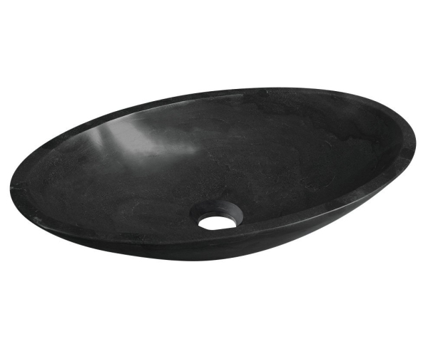 Sapho Blok Kamenné Umyvadlo Na Desku, 60x35cm, Matný černý Marquin