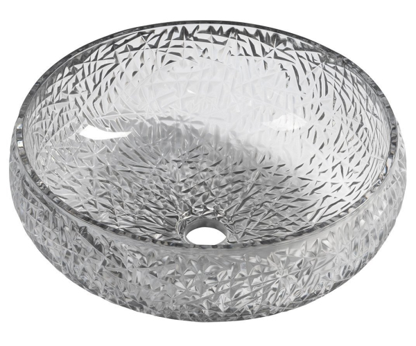 Sapho Gaviota Skleněné Gravírované Umyvadlo Na Desku ø 42cm, černá